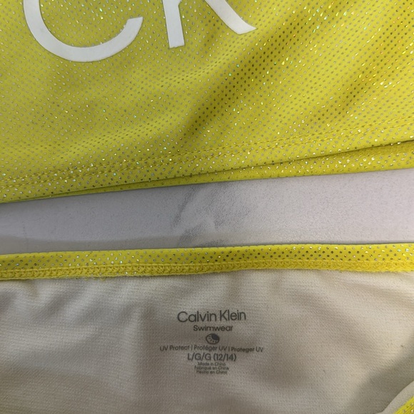 Calvin Klein Girls' Two-Piece Bikini Swimsuits, Size L(12-14) - Picture 2 of 5